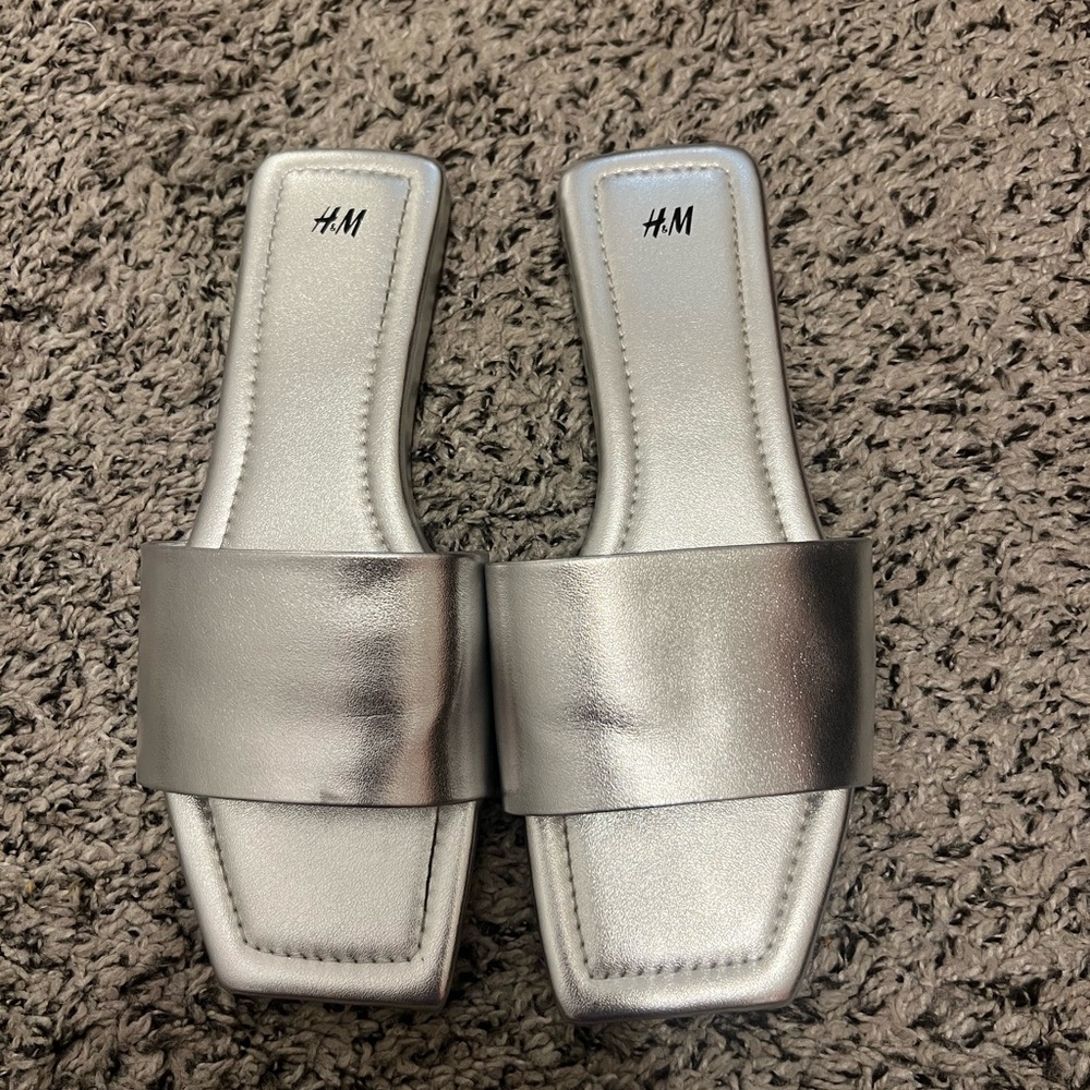 Metallic sandals